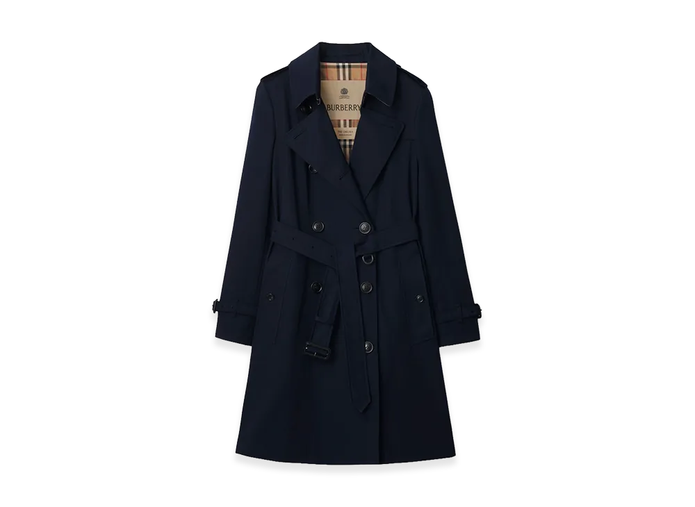 Burberry Women's Mid-length Chelsea Heritage Trench Coat "Coal Blue"