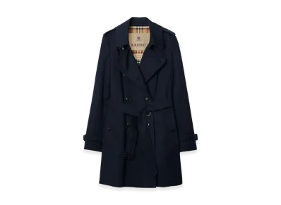 Burberry Women's Short Chelsea Heritage Trench Coat "Coal Blue"