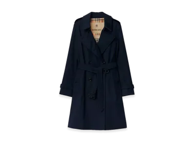 Burberry Women's Mid-length Kensington Heritage Trench Coat "Coal Blue"
