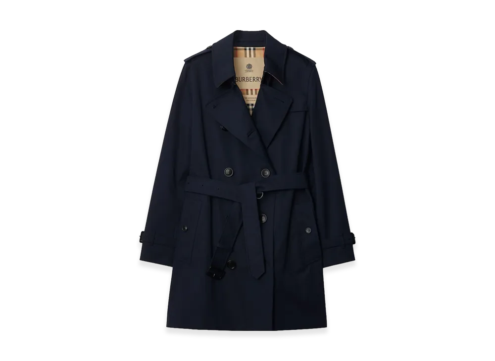 Burberry Women's Short Kensington Heritage Trench Coat "Coal Blue"