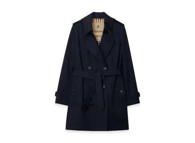 Burberry Women's Short Kensington Heritage Trench Coat "Coal Blue"