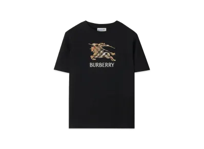 Burberry Kids Ekd Check Cotton T-Shirt "Black"