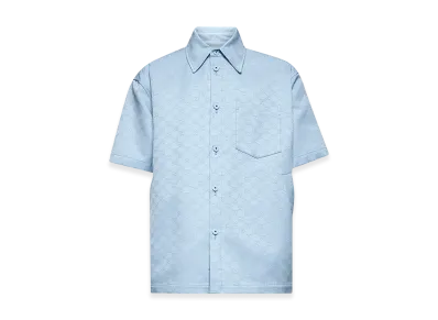 GUCCI Over Fit Work Shirt Double GG "Light Blue"