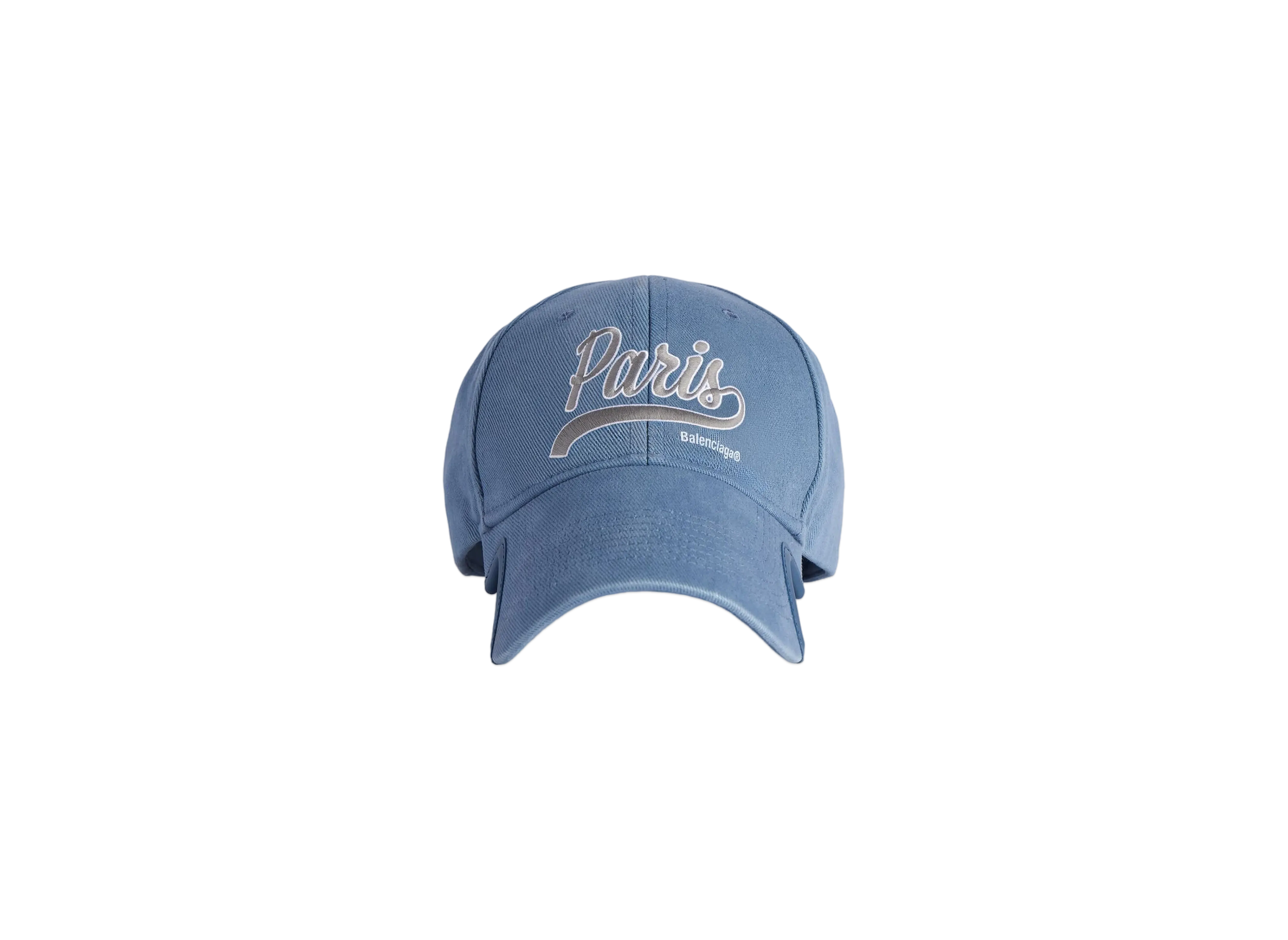 BALENCIAGA Enjoy Paris Cap in Cotton Drill "Faded Blue"