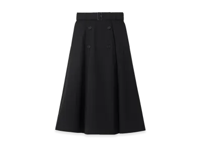 Burberry Women's Gabardine Trench Midi Skirt "Black"