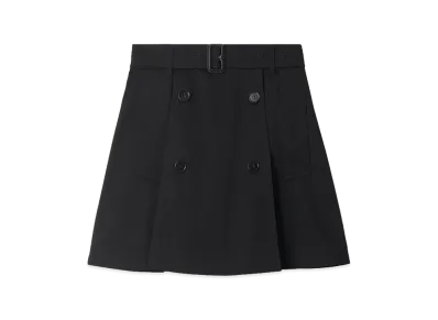 Burberry Women's Gabardine Trench Mini Skirt "Black"
