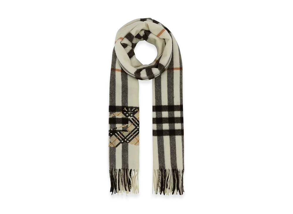 Burberry Embroidered Cashmere Scarf "Checked"