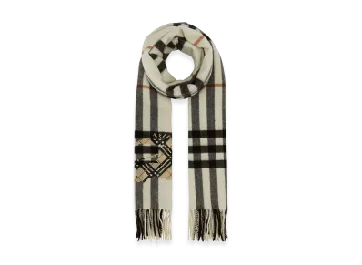 Burberry Embroidered Cashmere Scarf "Checked"