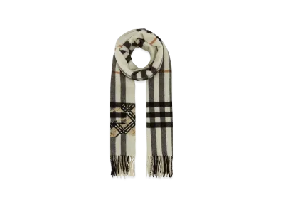 Burberry Embroidered Cashmere Scarf "Checked"