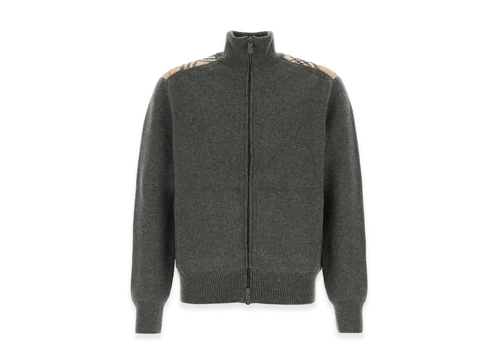 Burberry Wool Blend Cardigan "Gray/Dark Grey"