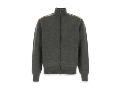 Burberry Wool Blend Cardigan "Gray/Dark Grey"