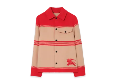 Burberry Striped Wool Nylon Jacket "Crayon Red"