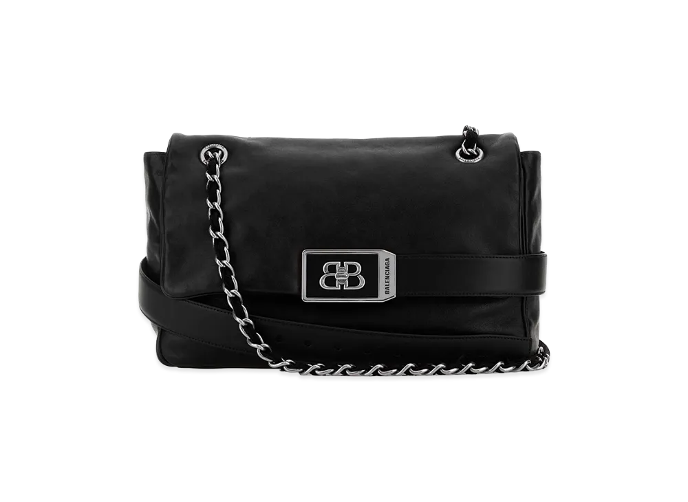 BALENCIAGA Women's Leather Modu Shoulder Bag "Black"