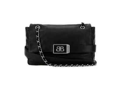 BALENCIAGA Women's Leather Modu Shoulder Bag "Black"
