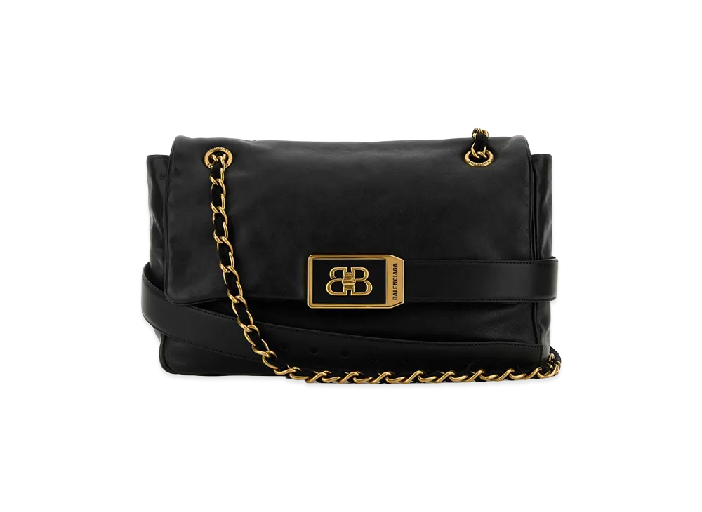 BALENCIAGA Women's Modu Medium Flap Bag With Chain "Black"