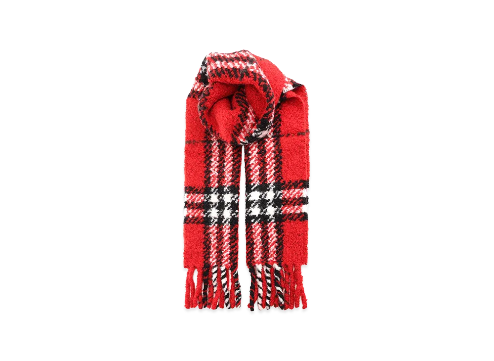 Burberry Embroidered Alpaca Blend Scarf "Checked"
