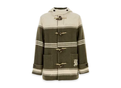 Burberry Embroidered Wool Blend Harrogate Montgomery "Stripped"