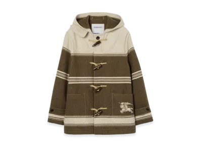 Burberry Short Wool Blend Harrogate Duffle Coat "Scout Green"