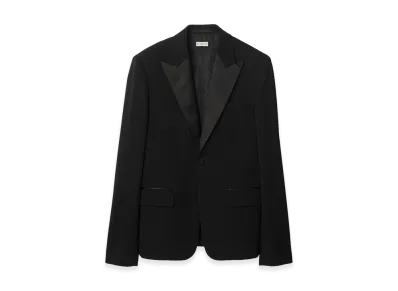Burberry Grain de Poudre Wool Tuxedo Jacket "Black"