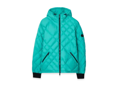 Burberry Check Stitch Nylon Dovers Green Down Jacket "Atom Blue"