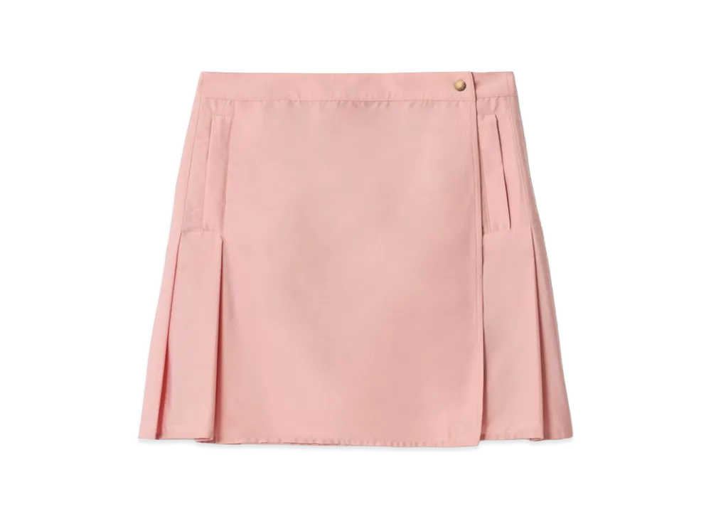 Burberry Women's Pleated Stretch Nylon Mini Skirt "Begonia Pink"