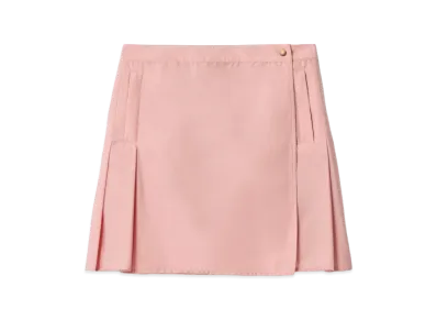 Burberry Women's Pleated Stretch Nylon Mini Skirt "Begonia Pink"