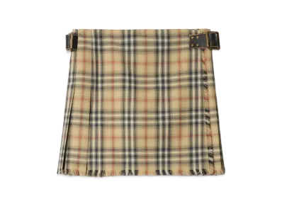 Burberry Women's Check Wool Mini Kilt "Sand Beige"