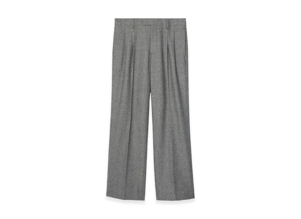 Burberry Puppytooth Check Wool Tailored Trousers "Titanium Grey/Black"