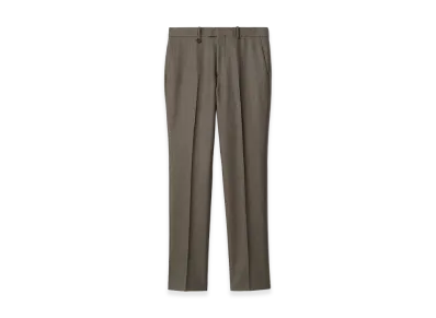 Burberry Sharkskin Wool Tailored Trousers "Soil Brown/Calico Beige"
