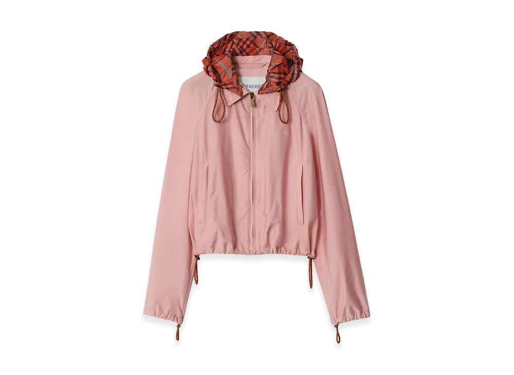 Burberry Women's Cropped Newcott Hooded Jacket "Begonia Pink"