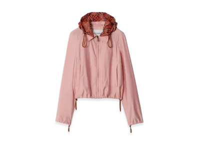 Burberry Women's Cropped Newcott Hooded Jacket "Begonia Pink"