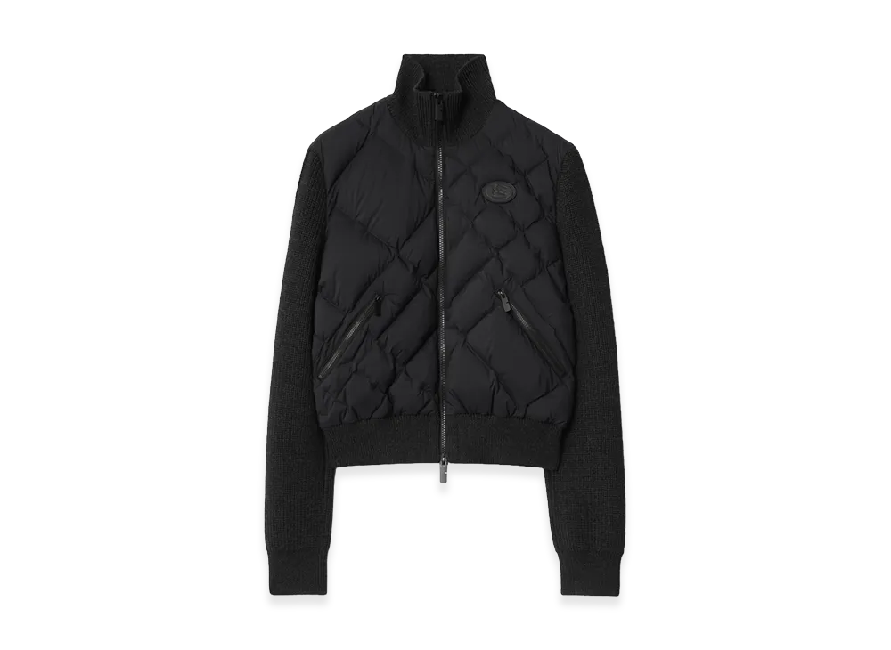 Burberry Women's Check Stitch Nylon & Wool Jacket "Black"