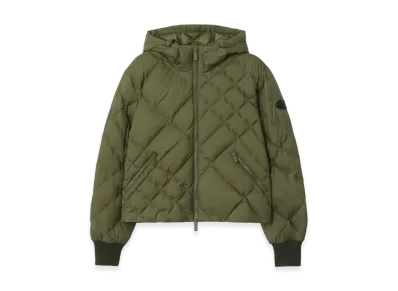 Burberry Women's Check Stitch Nylon Derry Down Jacket "Pasture Green"