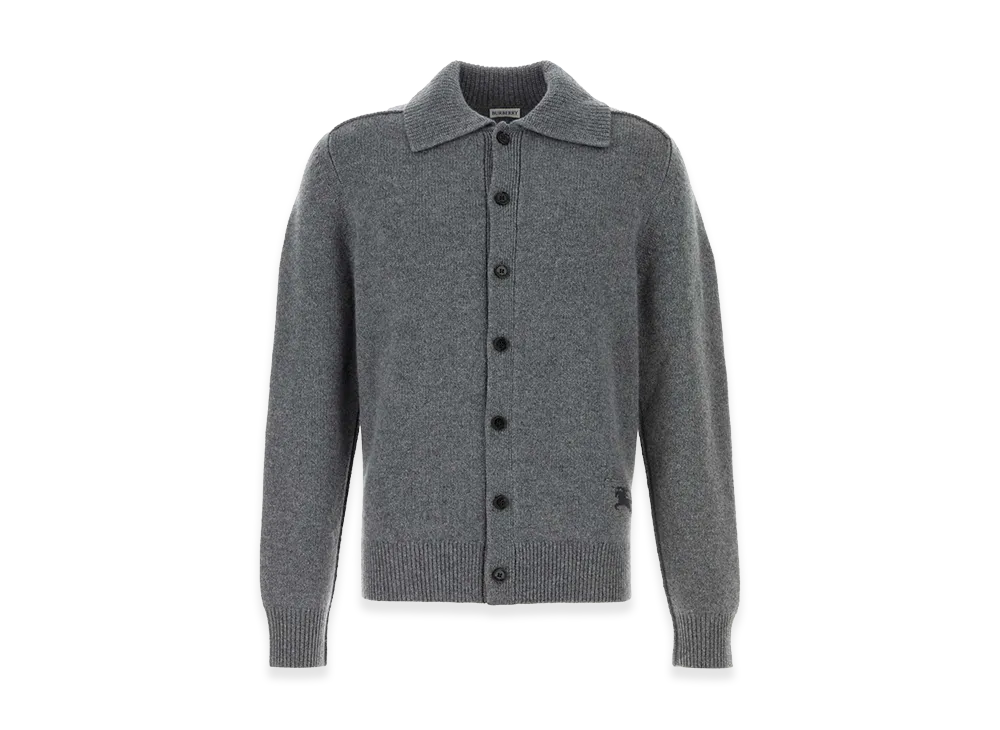 Burberry Stretch Cashmere Blend Cardigan "Gray"