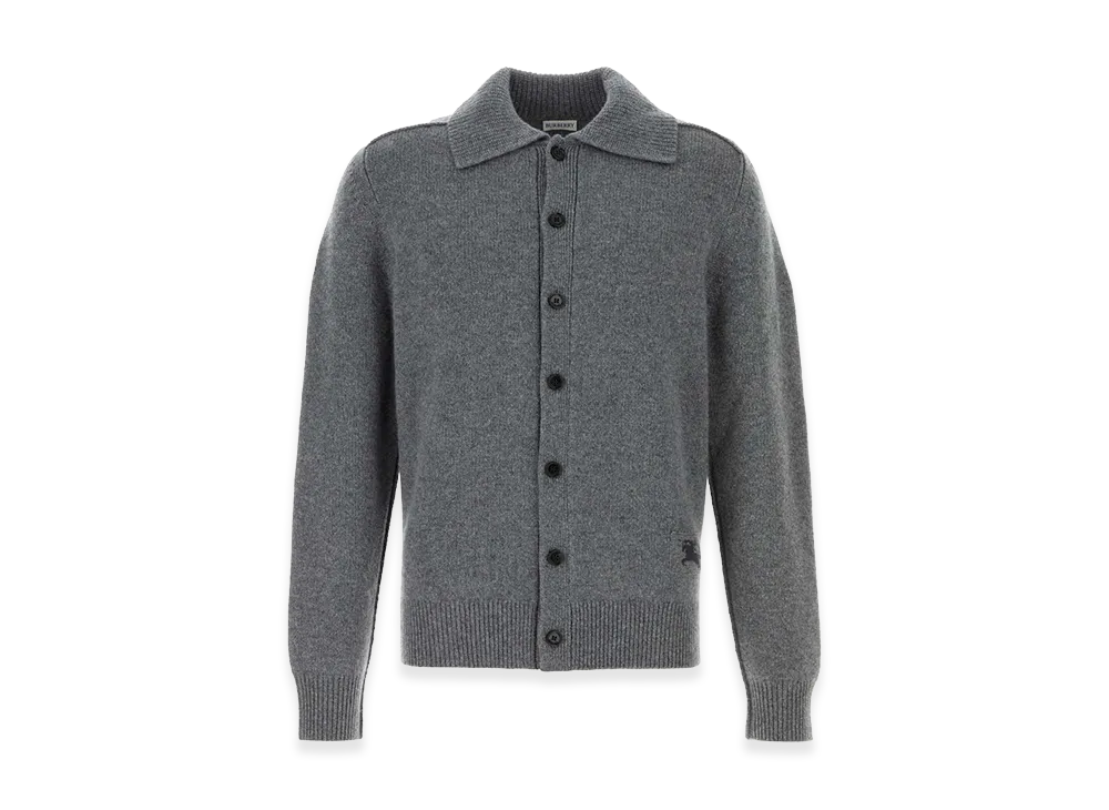 Burberry Stretch Cashmere Blend Cardigan "Gray"