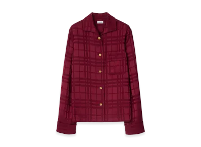 Burberry Women's Check Silk Pajama Shirt "Ripple Red"