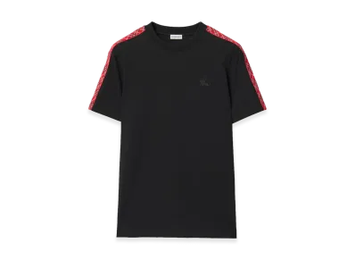 Burberry Check Trim Cotton Tee "Black"