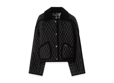 Burberry Women's Cropped Quilted Nylon Floriston Jacket "Black"