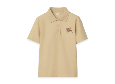 Burberry Women's EKD Cotton Polo Shirt "Limestone Beige"
