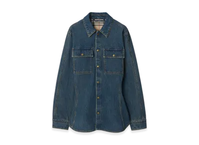 Burberry Women's Fit & Flare Denim Shirt "Mid Blue"