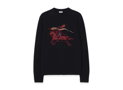 Burberry Cross Stitch EKD Wool Cashmere Sweater "Navy"