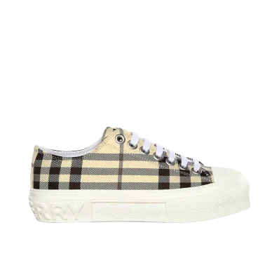 Burberry Women's Check Nylon Sneaker "Light Beige"