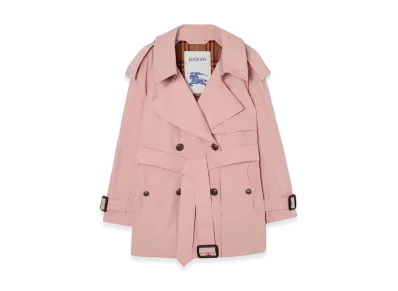 Burberry Women's Short Lightweight Cotton Fitzrovia Trench Coat "Begonia Pink"
