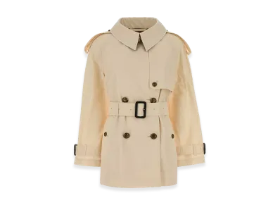 Burberry Women's Cotton Fitzrovia Trench Coat "White/Ivory"