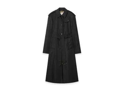 Burberry Women's Long Nylon Hooded Car Coat "Black"