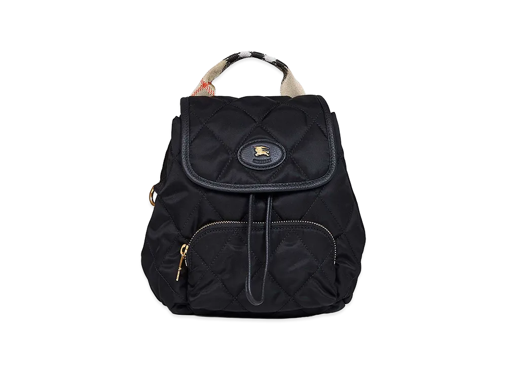 Burberry Women's Mini Horseshoe Quilted Nylon Backpack "Black"