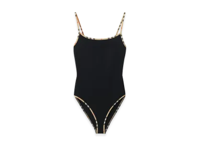 Burberry Women's Swimsuit With Checked Finishes "Black"