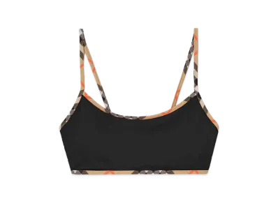 Burberry Women's Check Trim Bikini Top "Black"