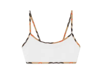 Burberry Women's Check Trim Bikini Top "White"
