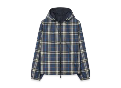 Burberry Reversible Check Hooded Jacket "Pilot Blue"